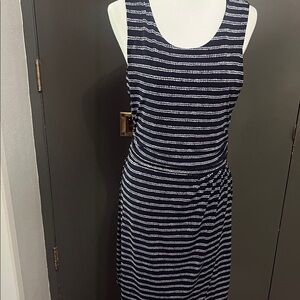 Joe Fresh Black and White Striped Midi Dress